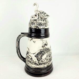 Duncan Enterprises 1983 Vintage Ceramic Ducks Birds Unlimited Stein 14" Jar Mug